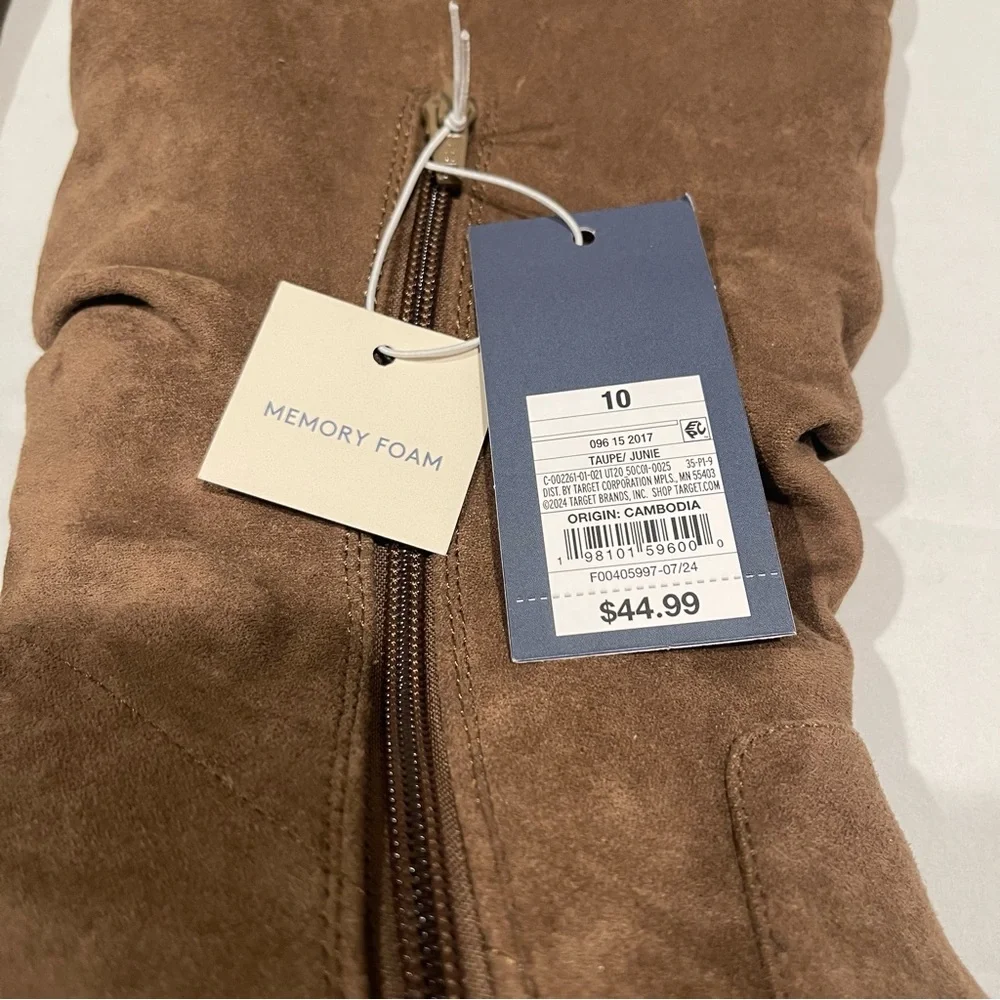 Universal Thread Faux Suede Taupe Women’s Size 10 Junie Tall Boots Fall NWT